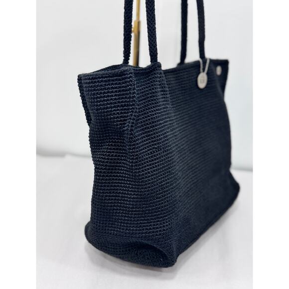 The Sak Black Crochet Shoulder Tote Bag - Picture 5 of 8